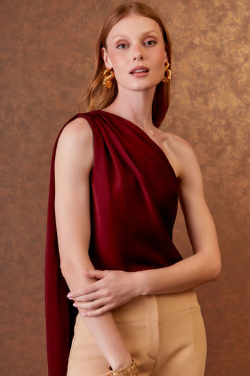 FABULOUS AGILITÀ - Blusa Faixa Ombro Só Bordeaux Vermelho